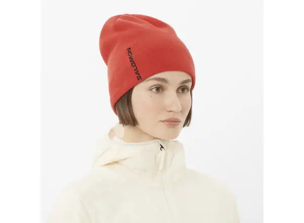 Salomon Graphic Beanie bežecká čepice Cherry Tomato