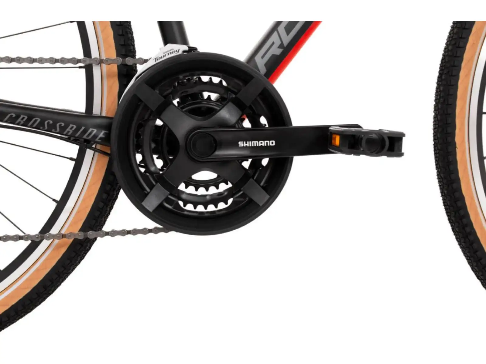 Rock Machine CrossRide 100 mat black/dark grey/brick red trekingové kolo