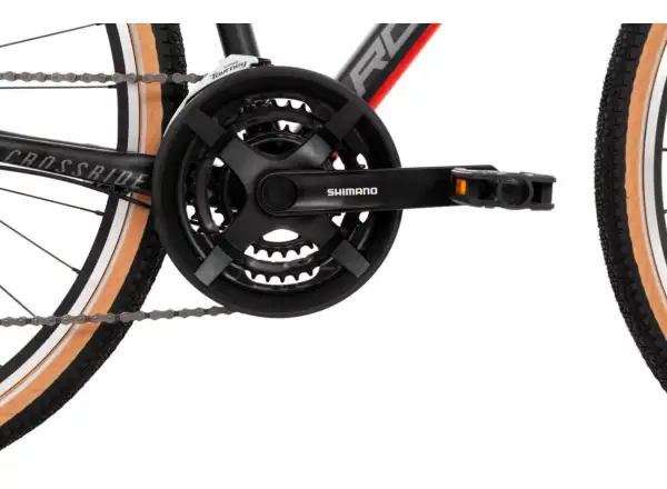 Rock Machine CrossRide 100 mat black/dark grey/brick red trekingové kolo