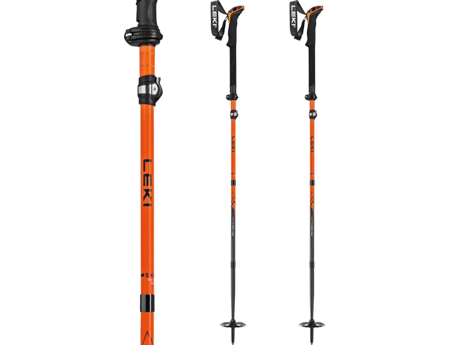 Leki Sherpa FX Carbon Strong trekové hole Orange/Denim blue vel. 120 - 140 cm