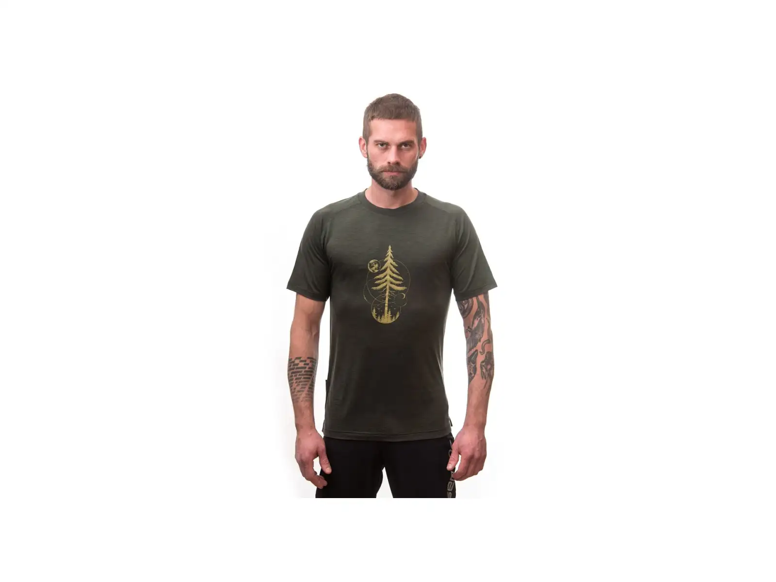 Sensor Merino Air Earth pánské triko krátký rukáv Olive Green