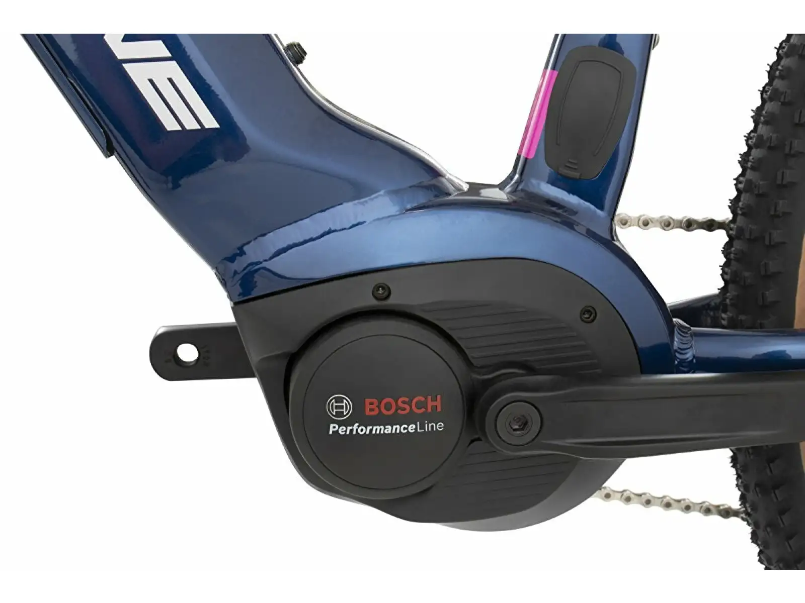 Rock Machine Torrent INT e50-29 Gloss Blue/Silver/Pink nízkonástupové horské elektrokolo