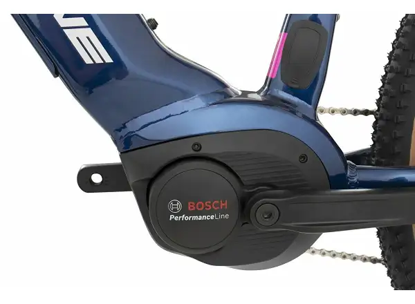 Rock Machine Torrent INT e50-29 Gloss Blue/Silver/Pink nízkonástupové horské elektrokolo