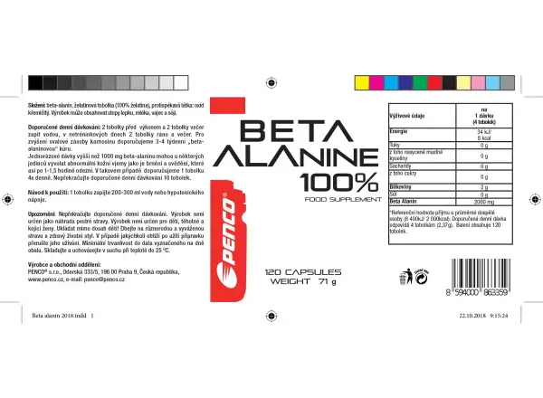 Penco Beta Alanine práškové aminokyseliny 120 tobolek