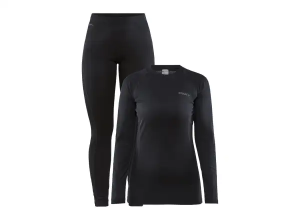 Craft Core Warm Baselayer dámský set triko dlouhý rukáv+kalhoty černá