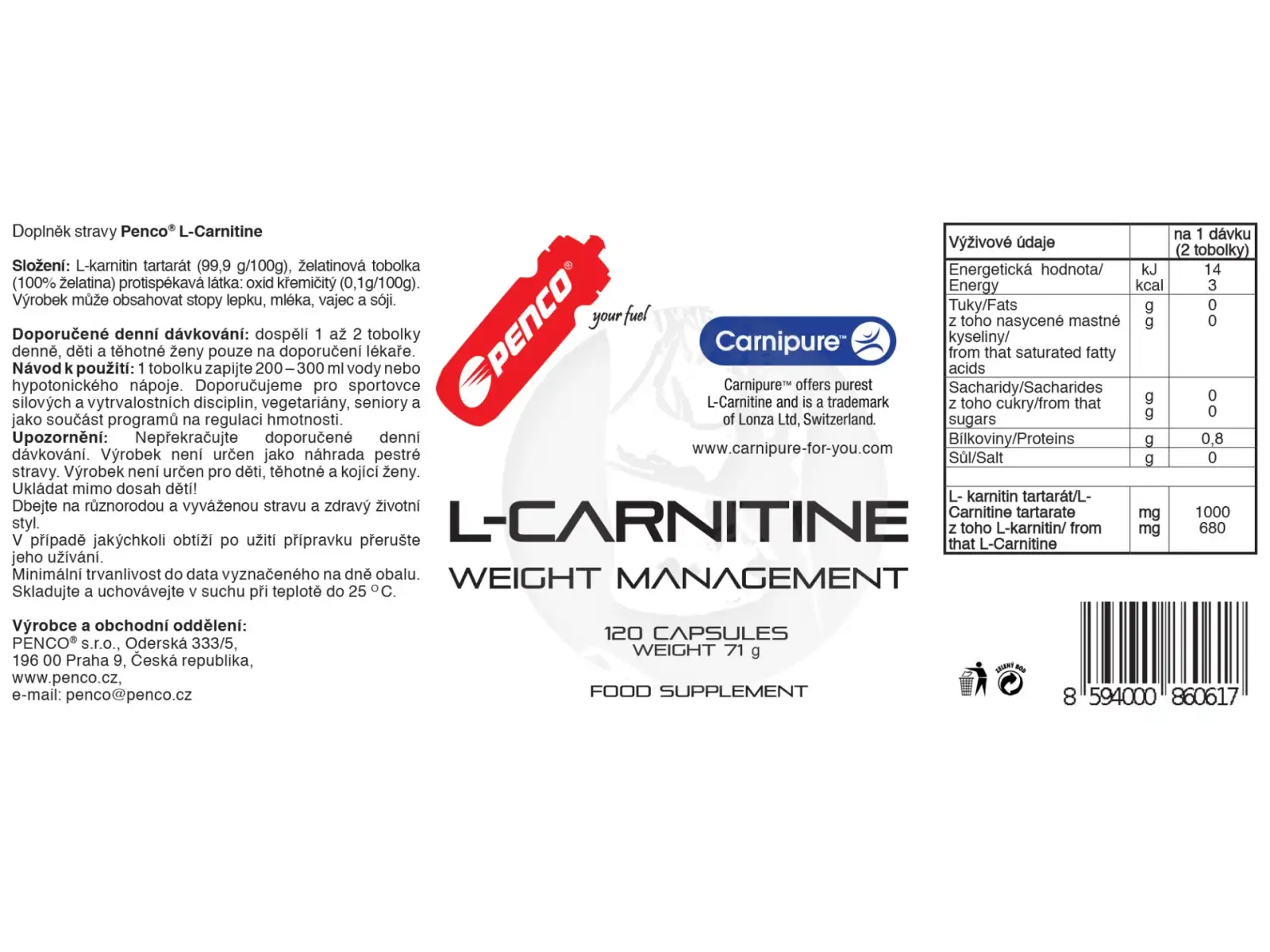 Penco L-karnitin 120 tbl.