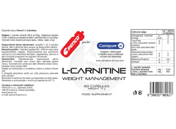 Penco L-karnitin 120 tbl.