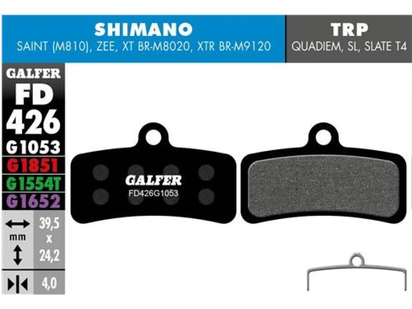 Galfer FD426 Standard G1053 brzdové destičky pro Shimano/Tektro/TRP