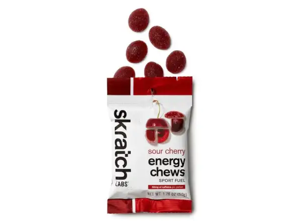 Skratch Labs Energy Chews ovocné bonbóny 50 g třešeň + kofein