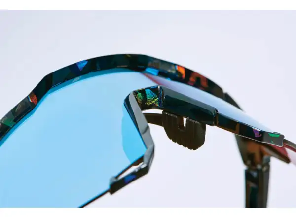 100% SPEEDCRAFT cyklistické brýle Black Holographic/Hiper blue Multilayer Mirror Lens