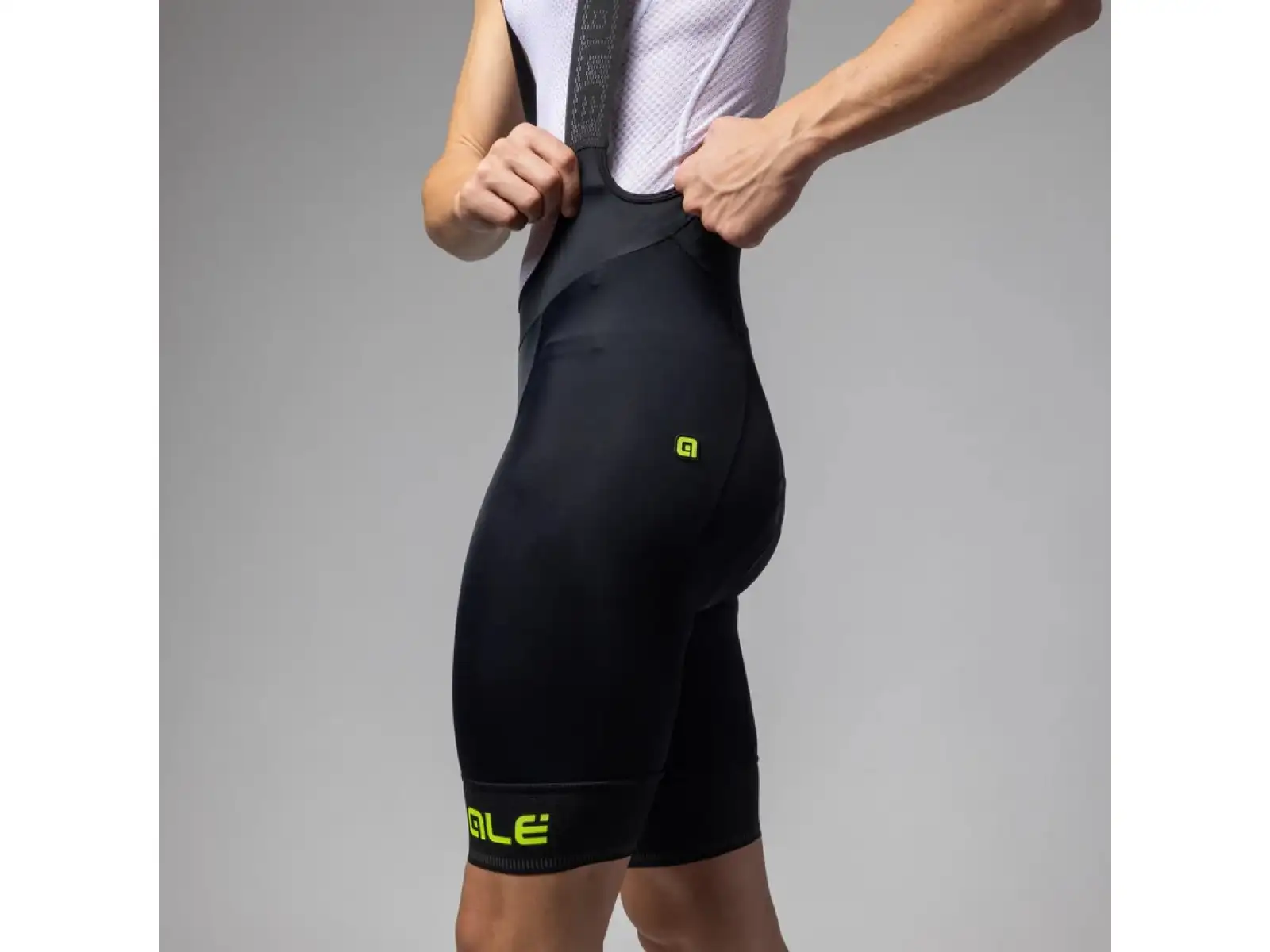Alé Pragma Corsa 2.0 pánské kraťasy s vožkou a laclem Black/Fluo Yellow