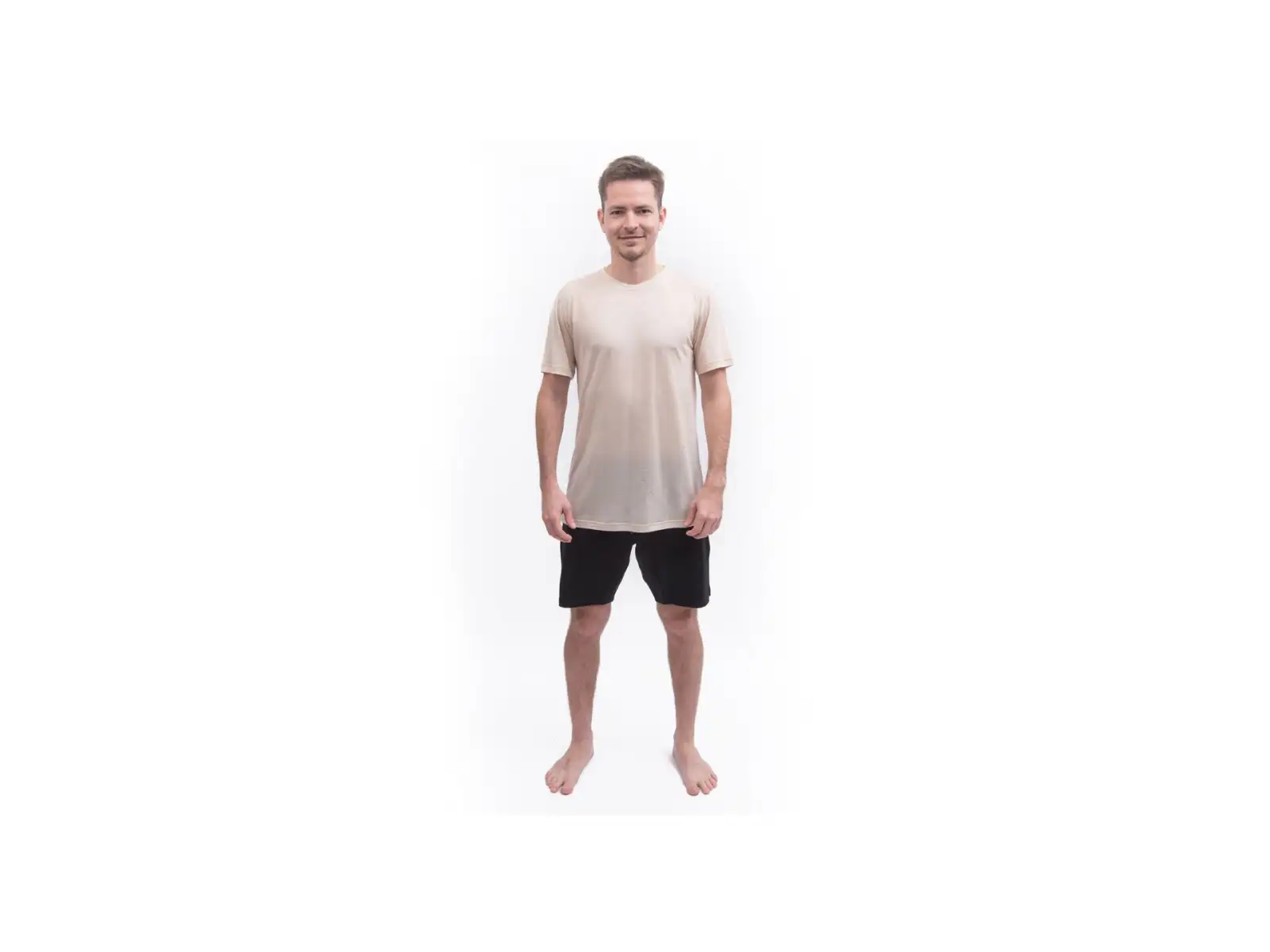 Sensor Merino Lite pánské triko krátký rukáv Mottled Beige