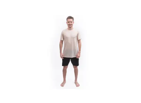 Sensor Merino Lite pánské triko krátký rukáv Mottled Beige