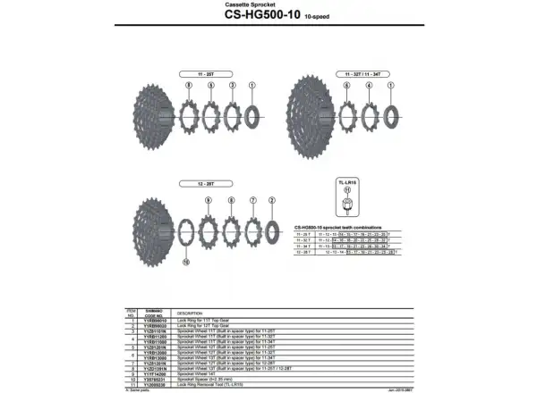 Shimano Tiagra/Deore CS-HG500 10 sp. kazeta