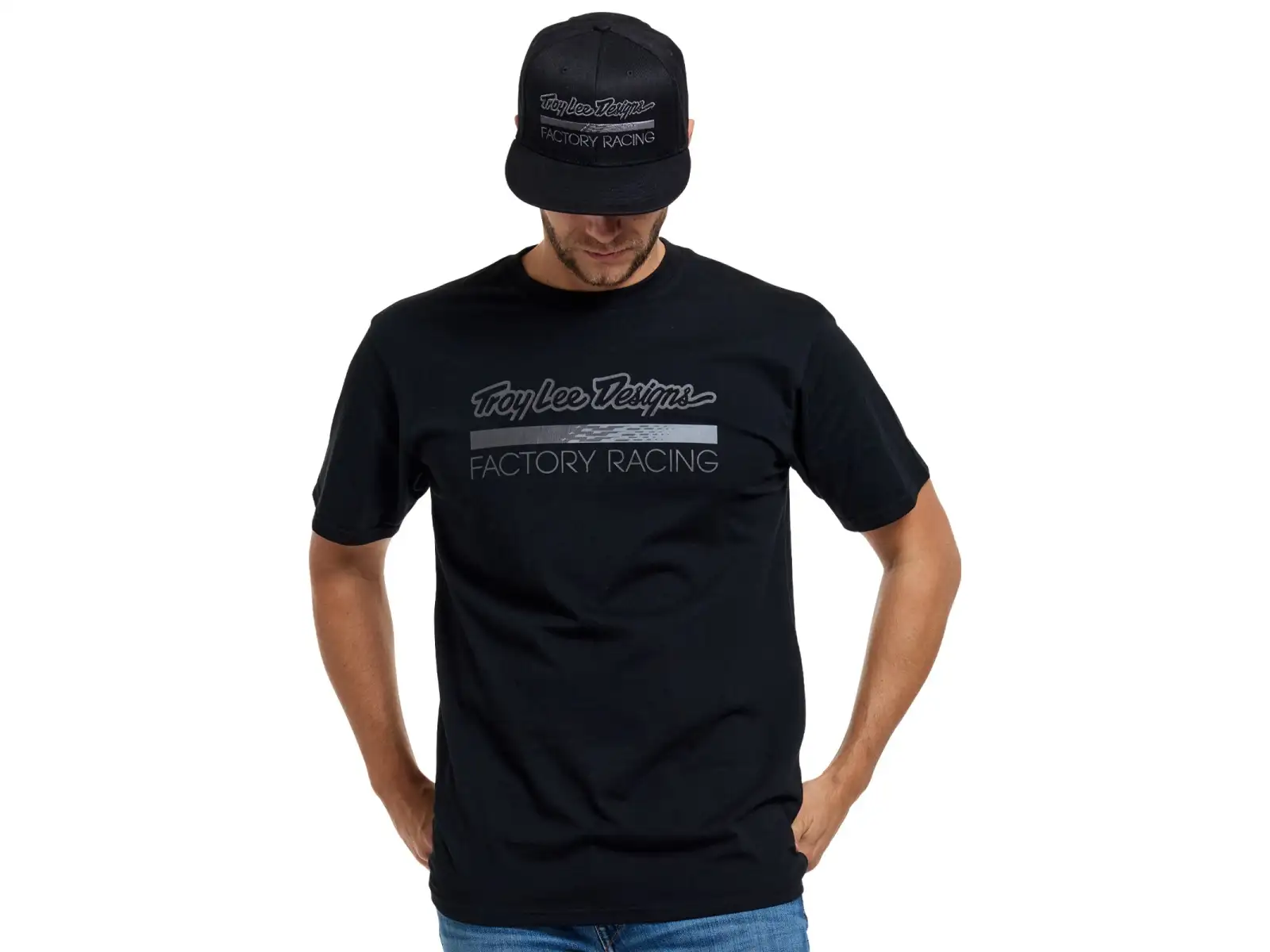 Troy Lee Designs Factory Racing pánské triko krátký rukáv Black heather/Gray