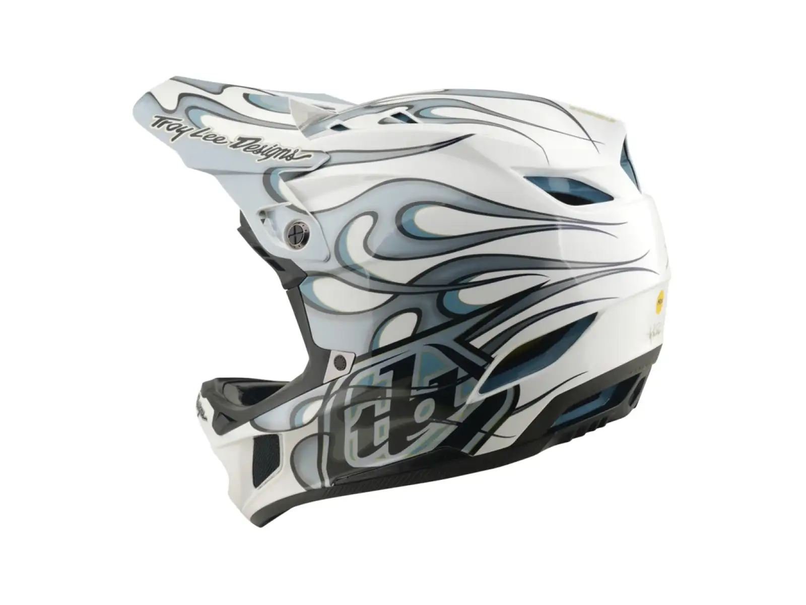 Troy Lee Designs D4 Composite MIPS přilba Torched white/Silver
