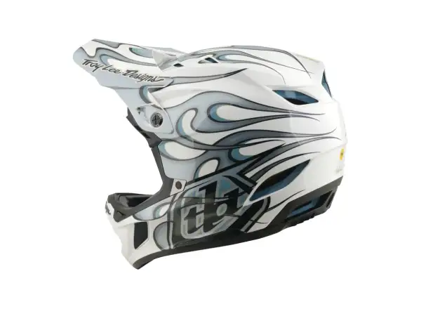 Troy Lee Designs D4 Composite MIPS přilba Torched white/Silver