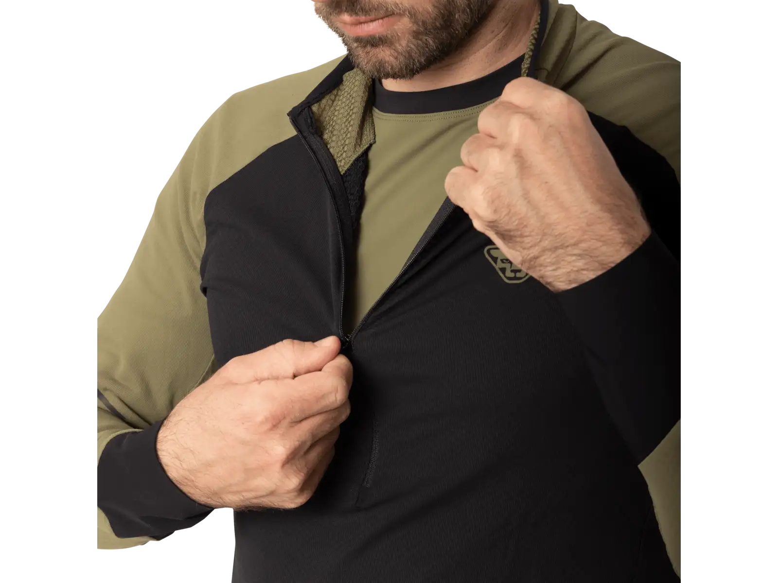 Dynafit Alpine Zip pánské běžecké triko dlouhý rukáv Military green/0910