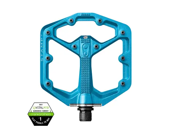 Crankbrothers Stamp 7 Small platformové pedály Electric Blue