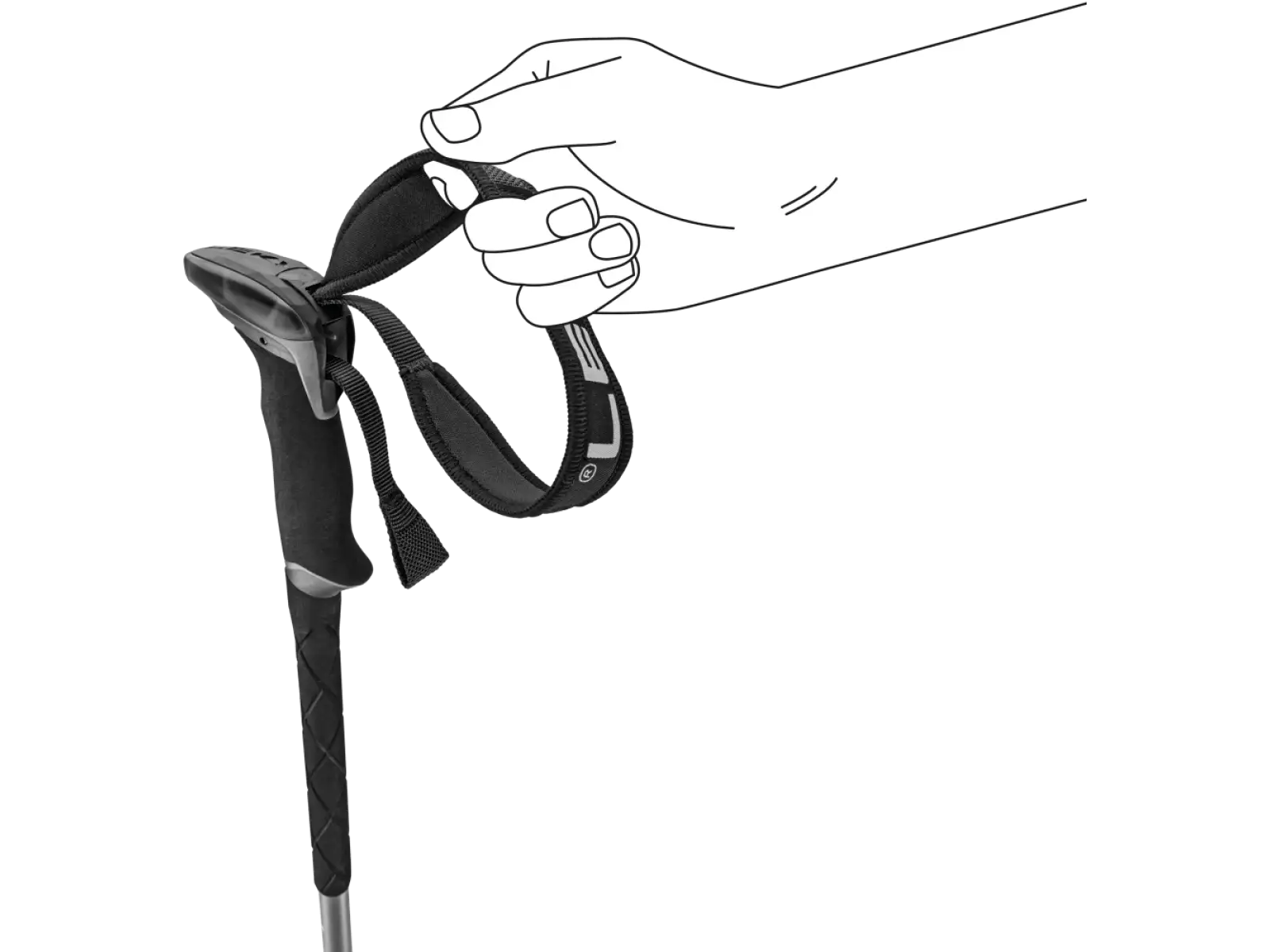 Leki Guide Lite 2 skialpinistické hole Silvergrey-black-white, 110 - 145 cm
