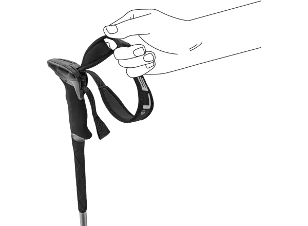 Leki Guide Lite 2 skialpinistické hole Silvergrey-black-white, 110 - 145 cm
