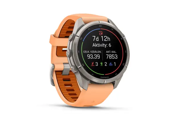 Garmin fenix 9 Pro – inReach 43 mm chytré hodinky Titanium Shell pink/autumn orange silicone band