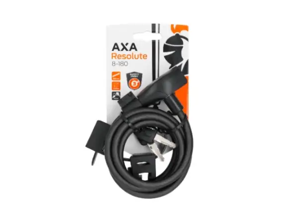 AXA Cable Resolute 8 - 180 kabelový zámek Mat Black 180 cm