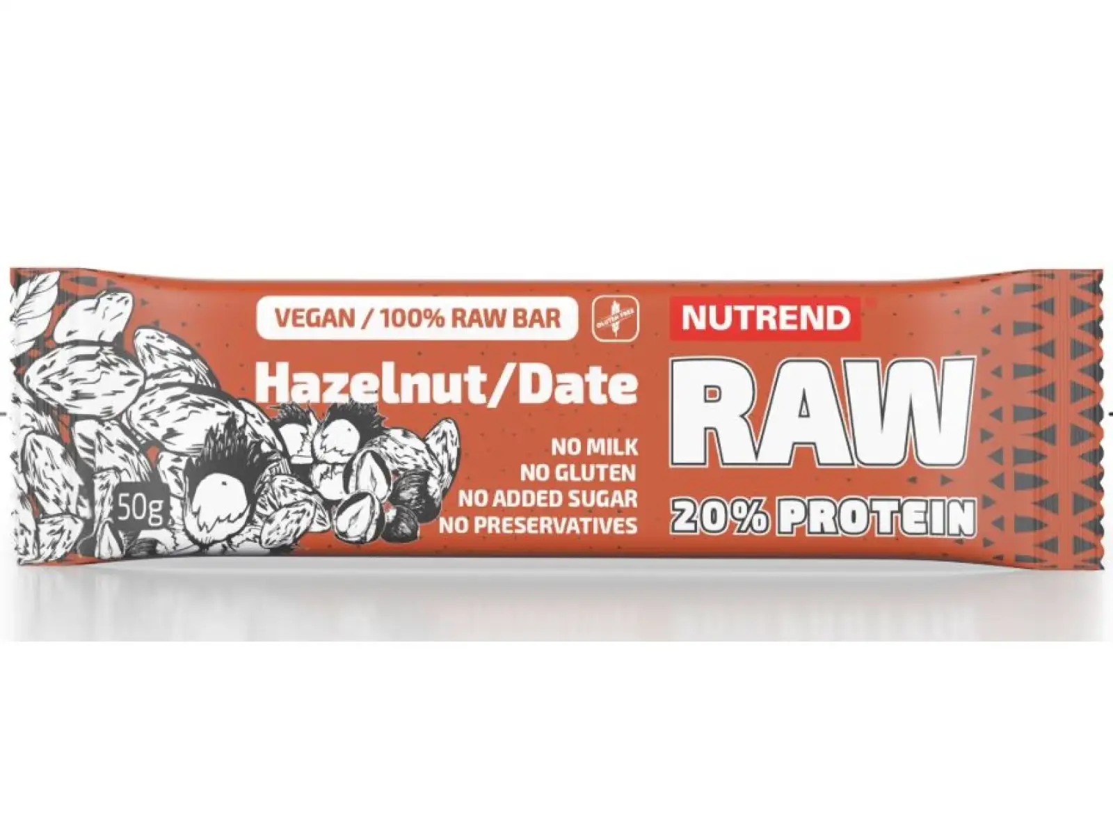 Nutrend Raw Protein Bar tyčinka 50g ořech/datle