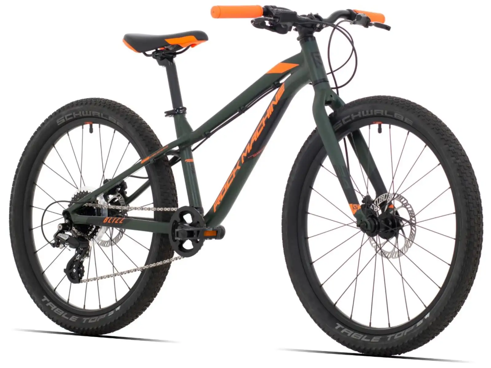 Rock Machine Blizz 24" HD dětské horské kolo Matte Khaki/Neon Orange/Black