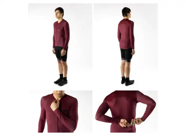 Force Charm Uni dres dlouhý rukáv bordó