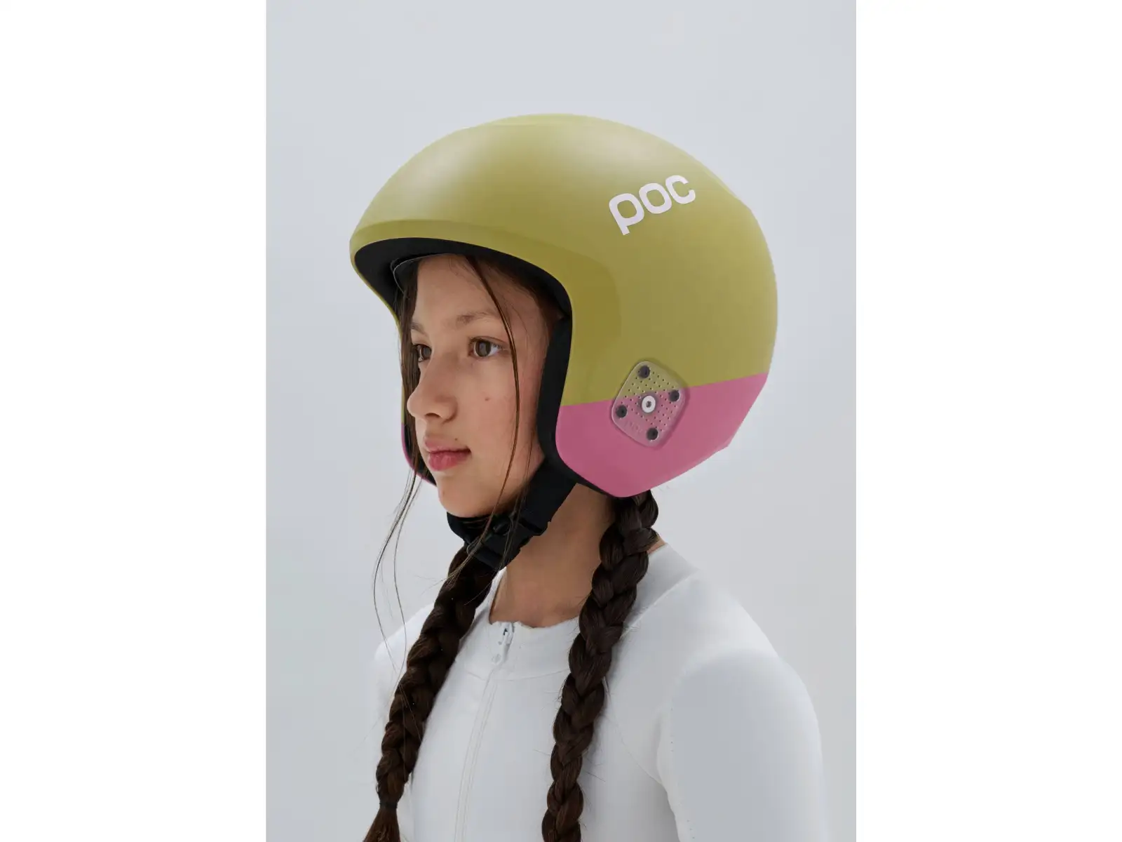POC Skull Dura Jr lyžařská přilba Olivine Green Matt/Thulite Pink Matt