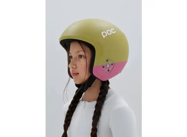 POC Skull Dura Jr lyžařská přilba Olivine Green Matt/Thulite Pink Matt