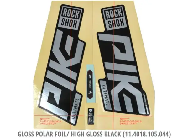 Rock Shox Decal Pike Ultimate 27,5"/29" 2021 gloss polar foil/high gloss black