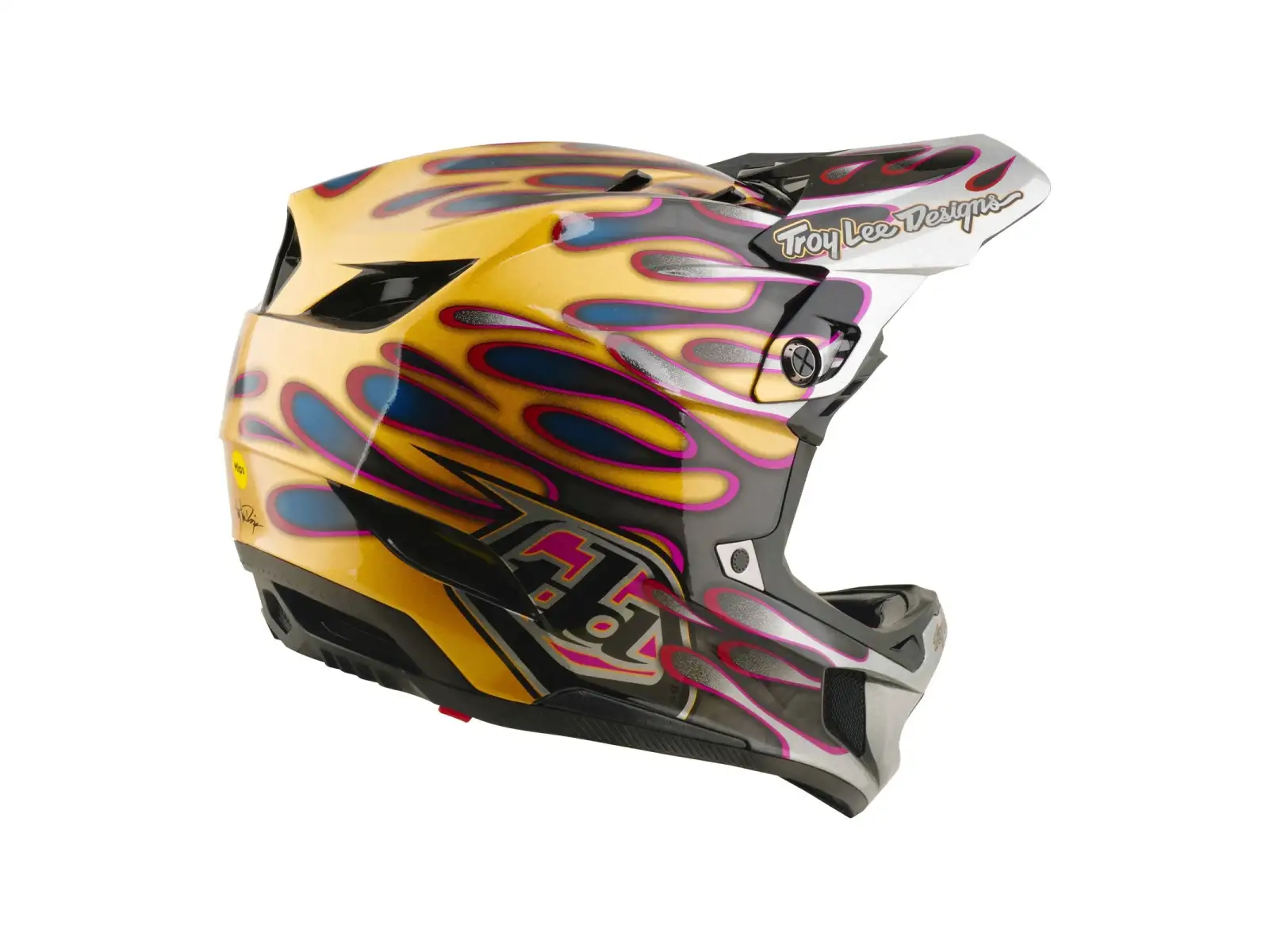 Troy Lee Designs D4 Carbon MIPS přilba Overspray Gold/Black
