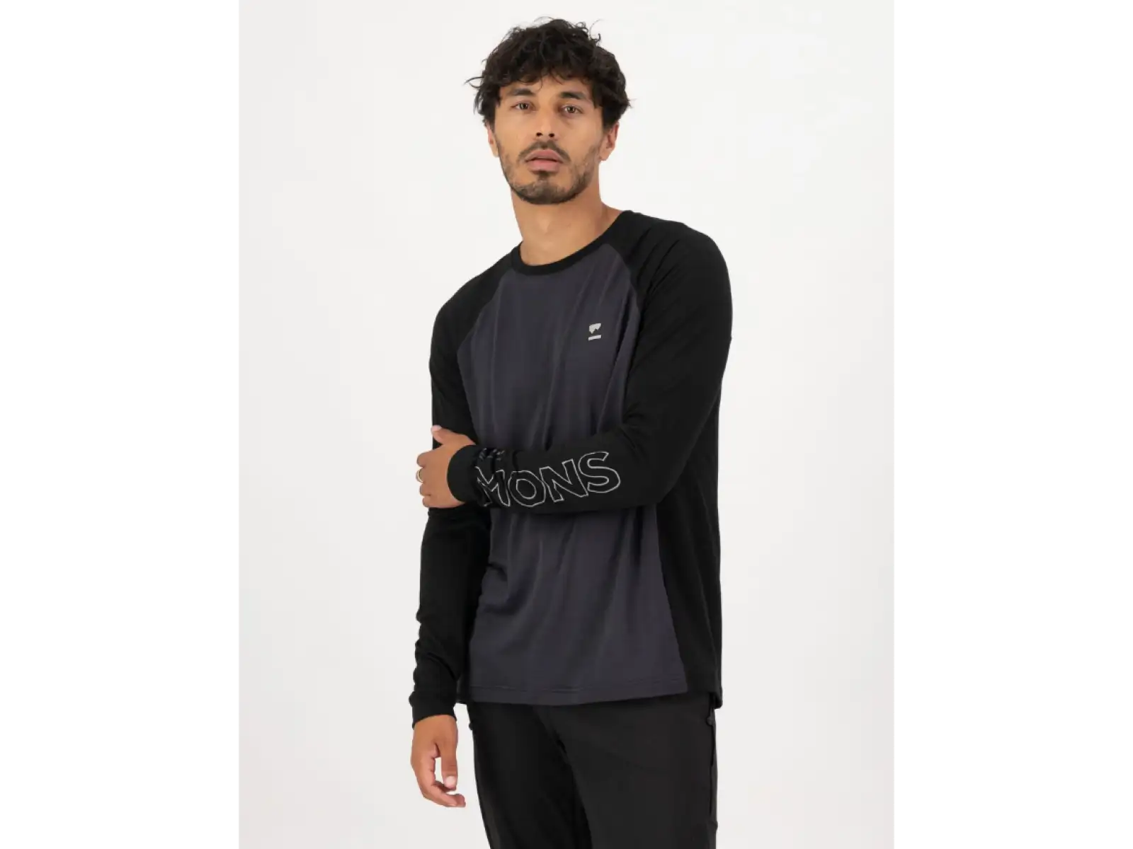 Mons Royale Tarn Merino pánské triko dlouhý rukáv 9 Iron/Black