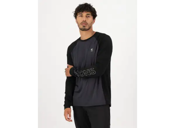 Mons Royale Tarn Merino pánské triko dlouhý rukáv 9 Iron/Black