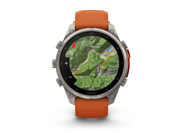 Garmin Fénix 9 Pro inReach 47 mm chytré hodinky Titanium Autumn orange/Spark orange
