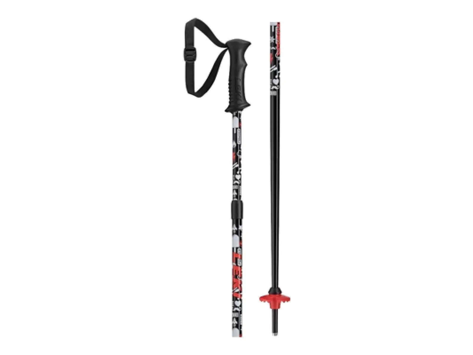 Leki Rider Vario sjezdové hole black/white/neon red
