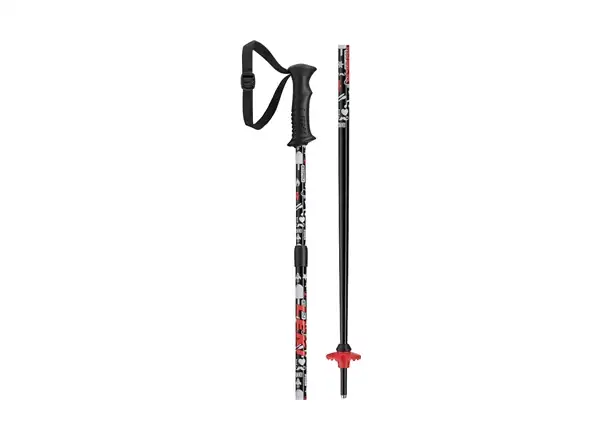 Leki Rider Vario sjezdové hole black/white/neon red