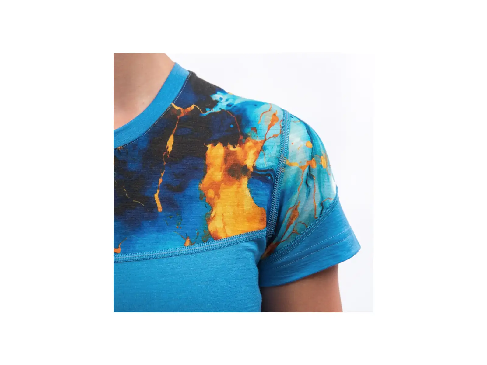 Sensor Merino Impress dámské triko krátký rukáv modrá/Universe