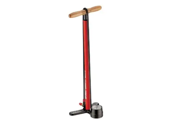 Lezyne Steel Floor Drive dílenská pumpa fire red