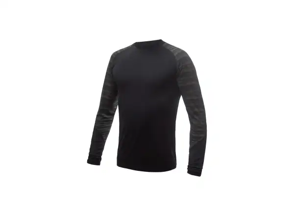 Sensor Merino Impress pánské triko dlouhý rukáv černá/Batik