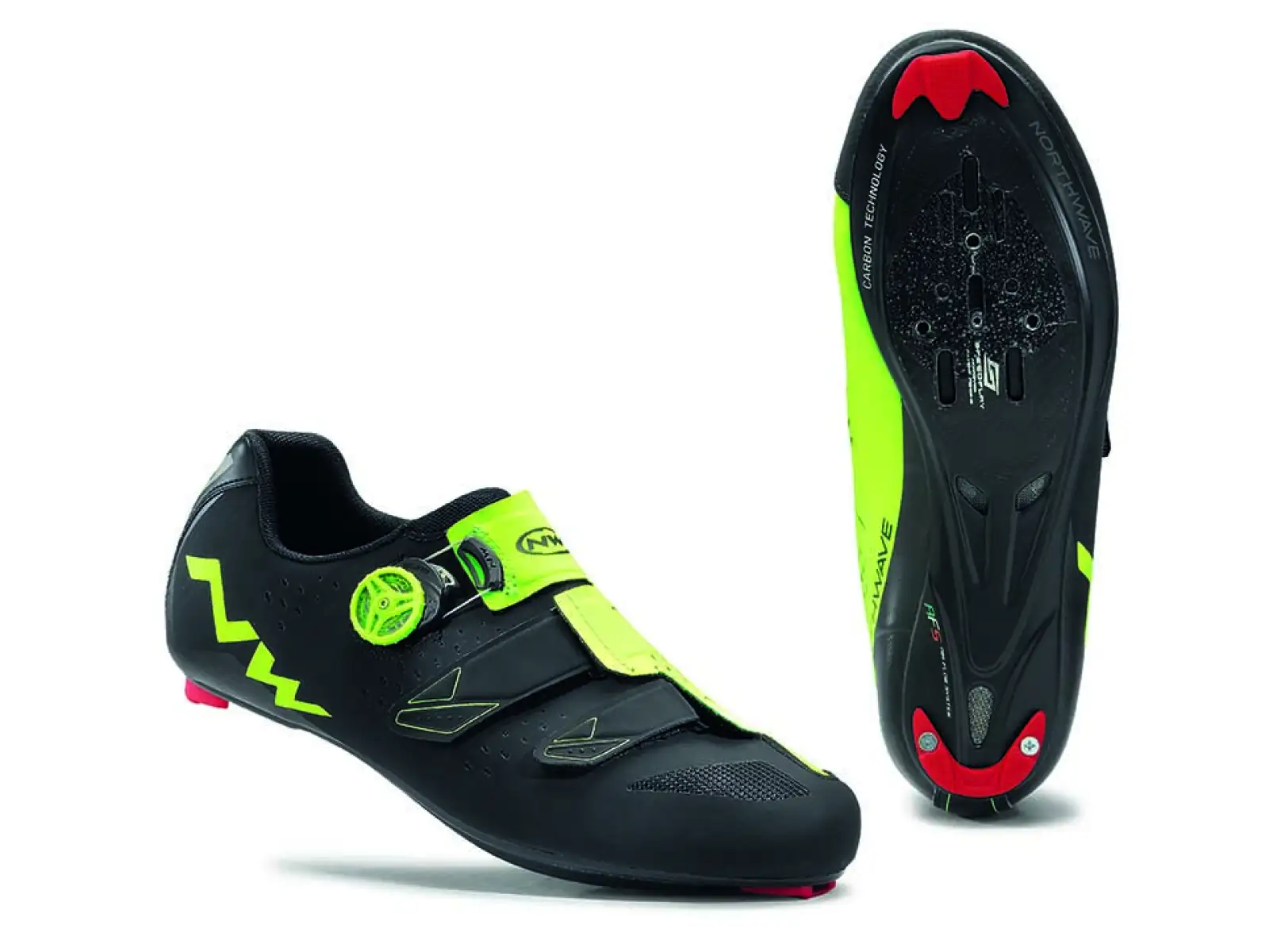 Northwave Phantom Carbon pánské silniční tretry Black/Yellow Fluo