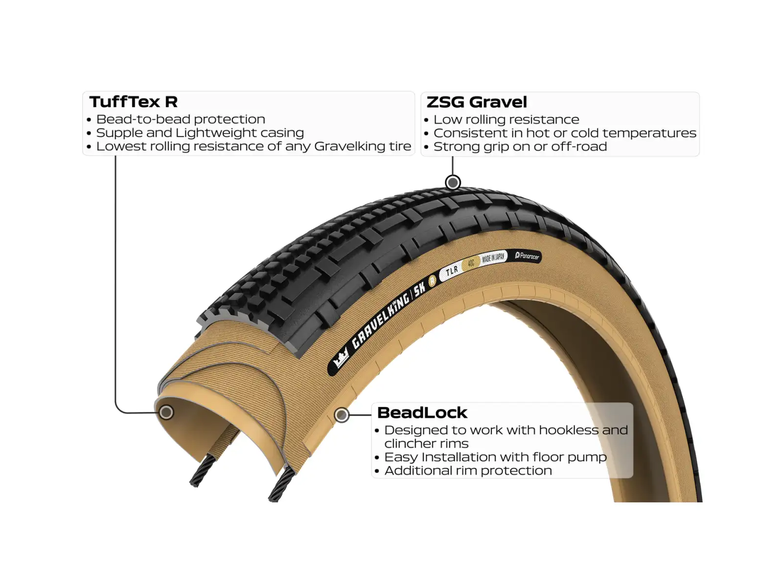 Panaracer GravelKing SK R 28" gravel plášť kevlar černá/Amber