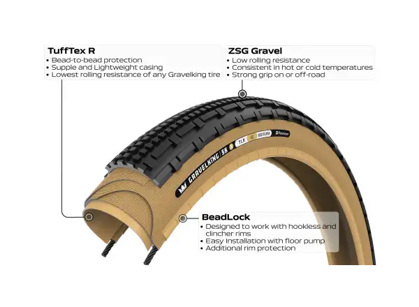Panaracer GravelKing SK R 28" gravel plášť kevlar černá/Amber