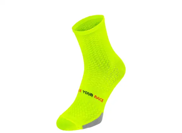 R2 Endurance cyklistické ponožky neonově žlutá/černá