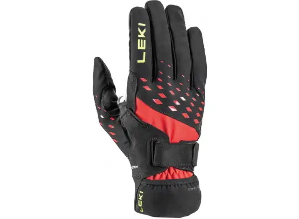 Leki Ultra Trail Storm Shark běžecké rukavice Black/Red/Neon Yellow