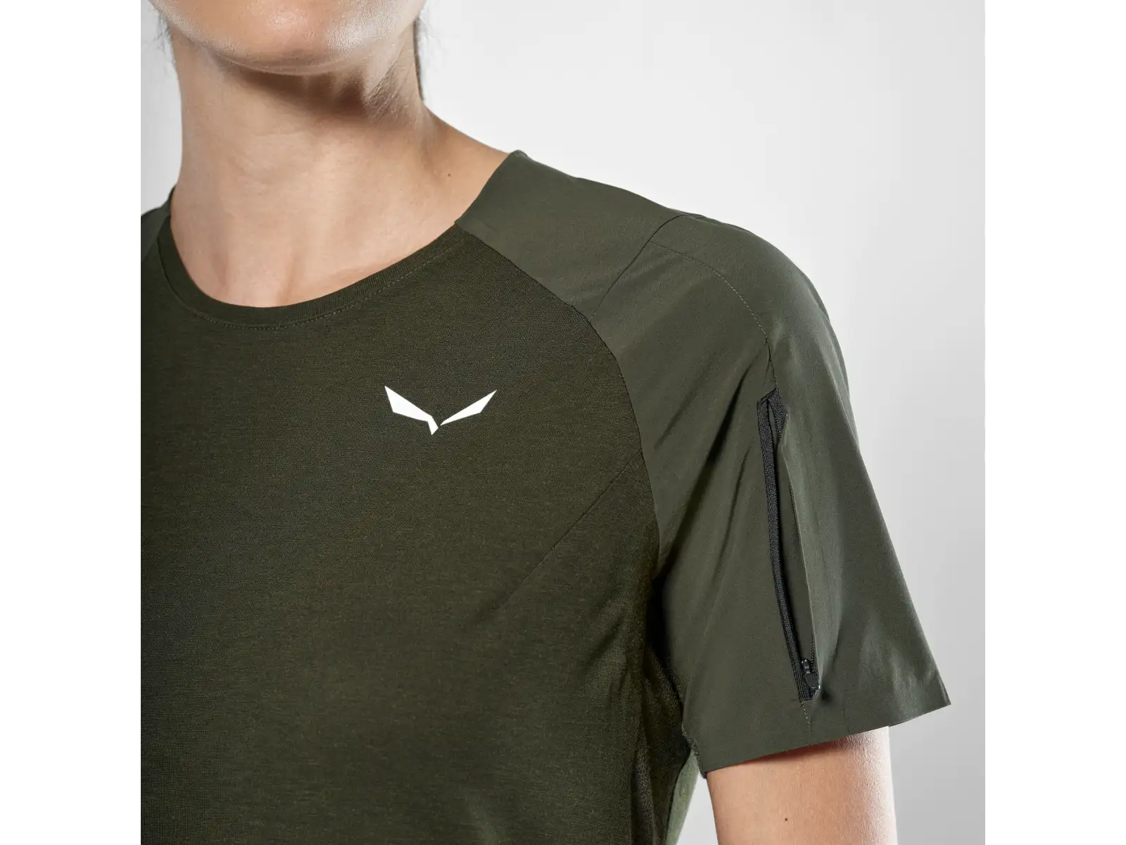 Salewa Puez AM Hyb dámské triko krátký rukáv Dark Olive