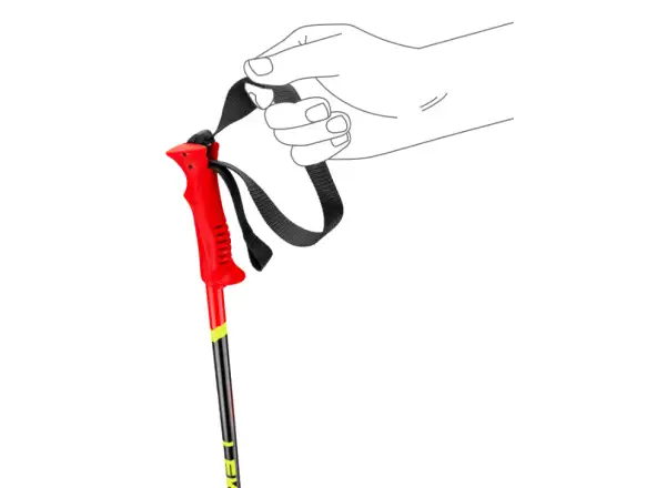 Leki Racing Kids dětské sjezdové hole Bright Red/Black/Neon Yellow