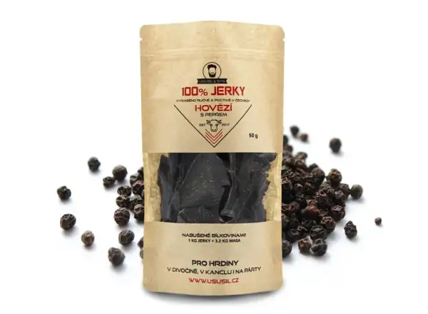 Usušil & syn 100% JERKY Hovězí s pepřem 50 g